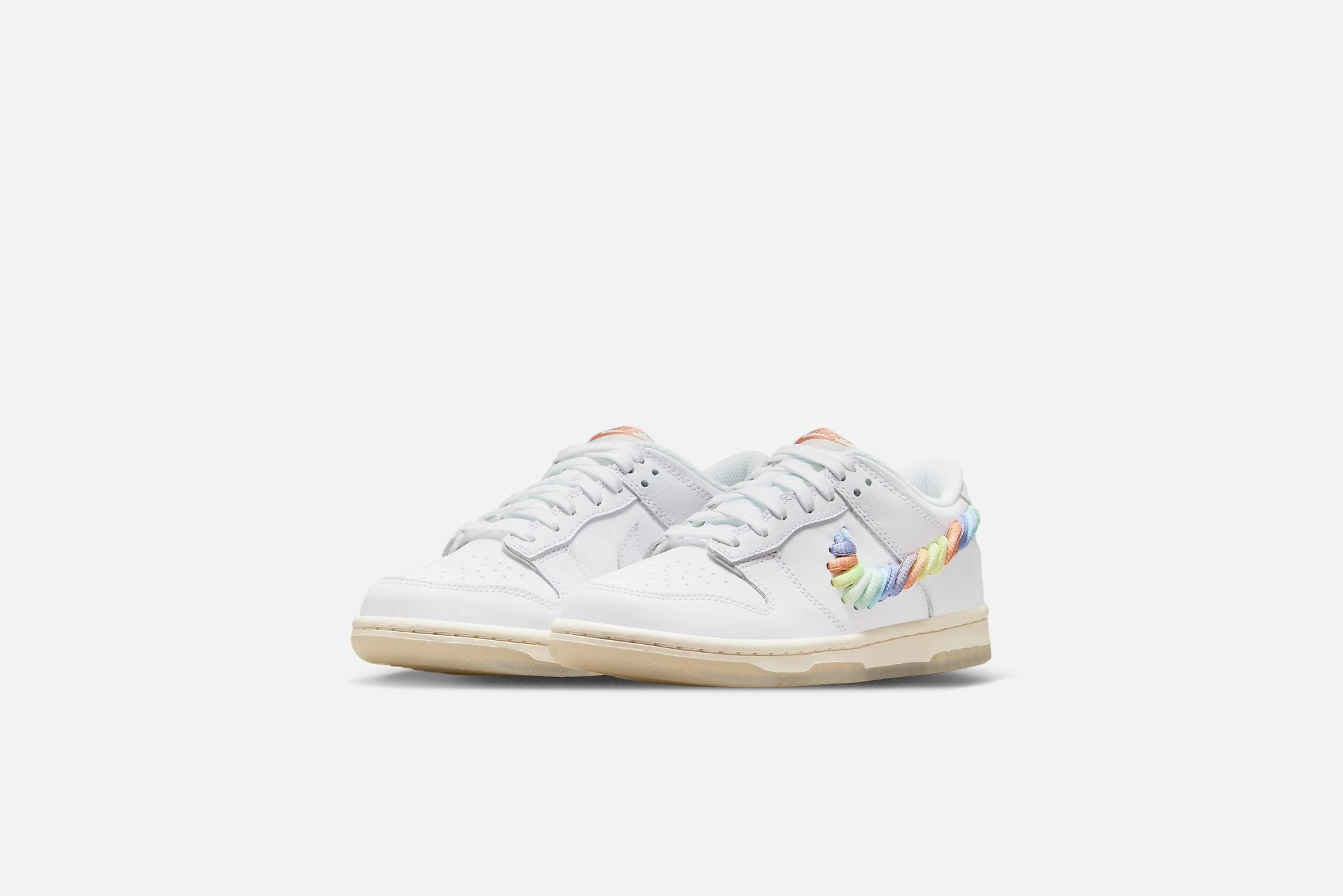Red Nike Shoes Nike "Dunk Low SE" GS - White / Multi-Color / Terra Blush