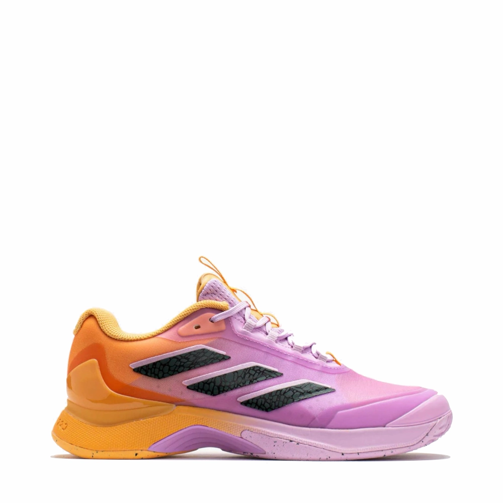 Tennis Shoes With Mesh Adidas Women's Avacourt 2 Sneaker in Hazy Orange/Legend Ivy/Bliss Lilac