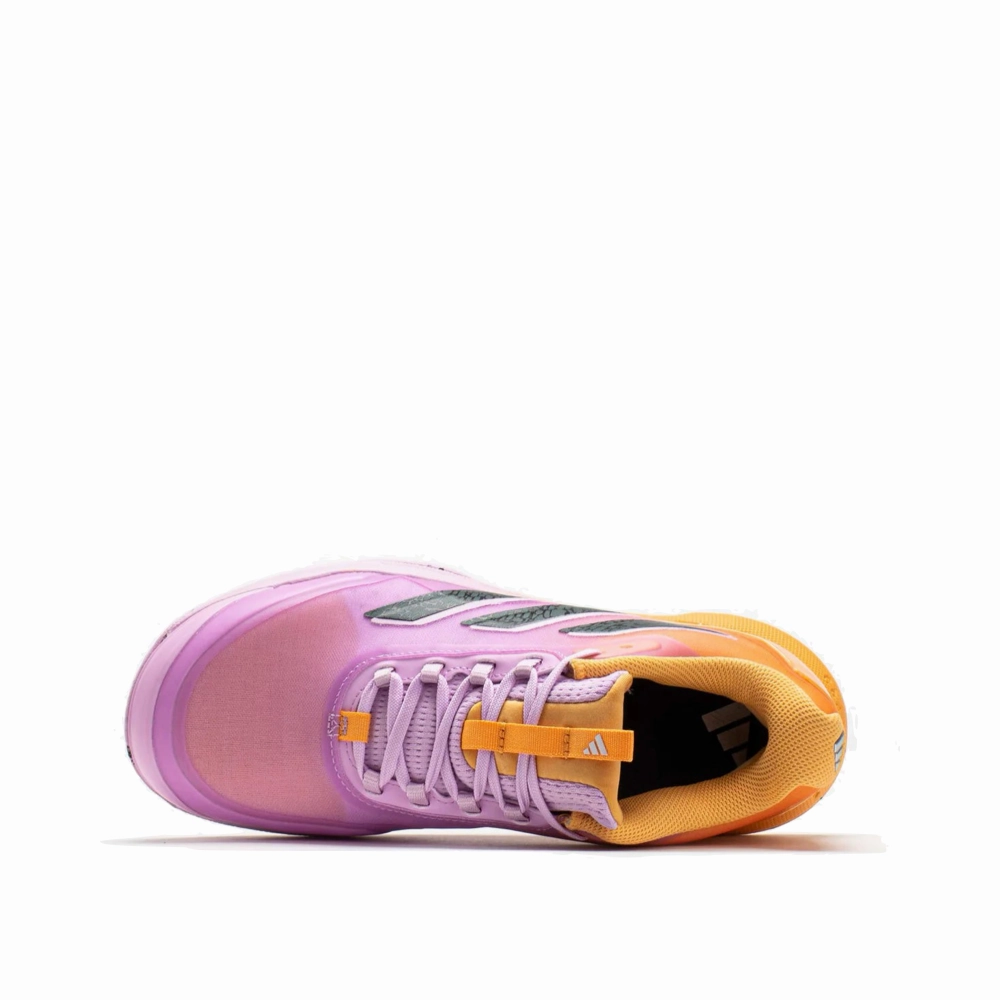 Neutral Tennis Shoes Adidas Women's Avacourt 2 Sneaker in Hazy Orange/Legend Ivy/Bliss Lilac