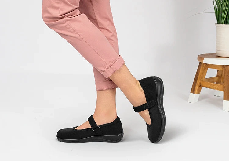 Badminton Shoes Orthofeet Women - Springfield Stretch - Black