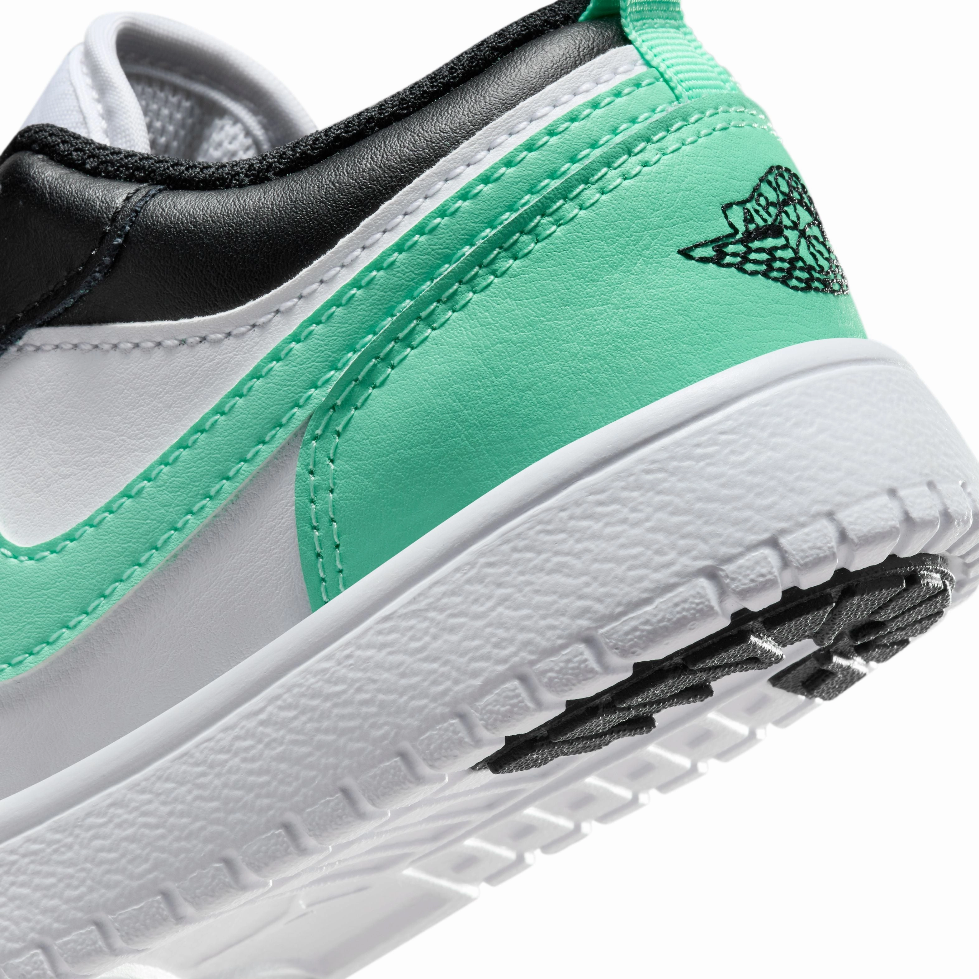 Basketball Shoes For Arch Support Kids Air Jordan 1 Low 'White Green Glow'