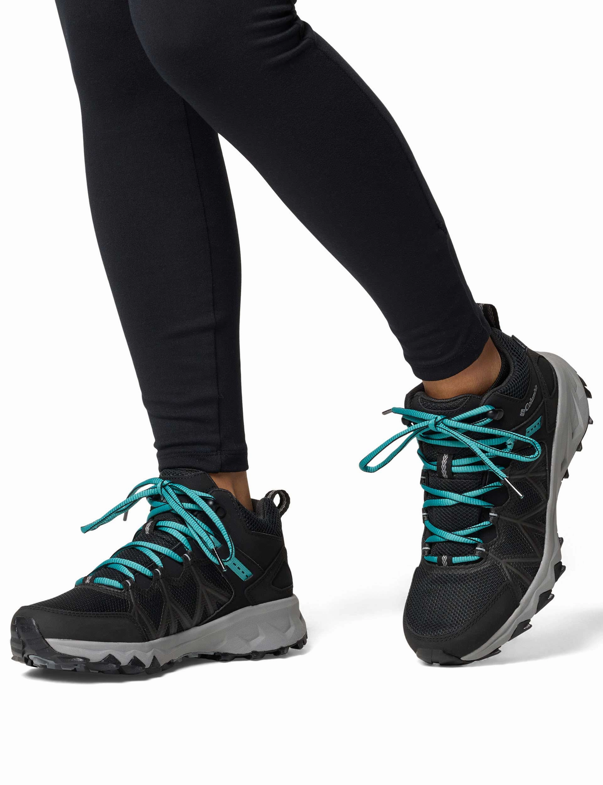 Peakfreak II Mid Outdry Hiking Shoe - Black/Teal Best Hiking Shoes Flat Feet