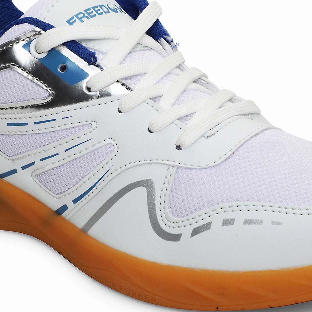FREEDOM Sky Blue Sports Non-Marking Paddle/Pickleball & Badminton Shoes For Men ASPIRE-1E By Liberty Skill 2.0 Badminton
