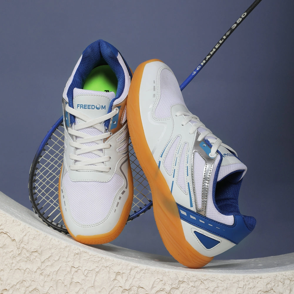 FREEDOM Sky Blue Sports Non-Marking Paddle/Pickleball & Badminton Shoes For Men ASPIRE-1E By Liberty Best Insoles
