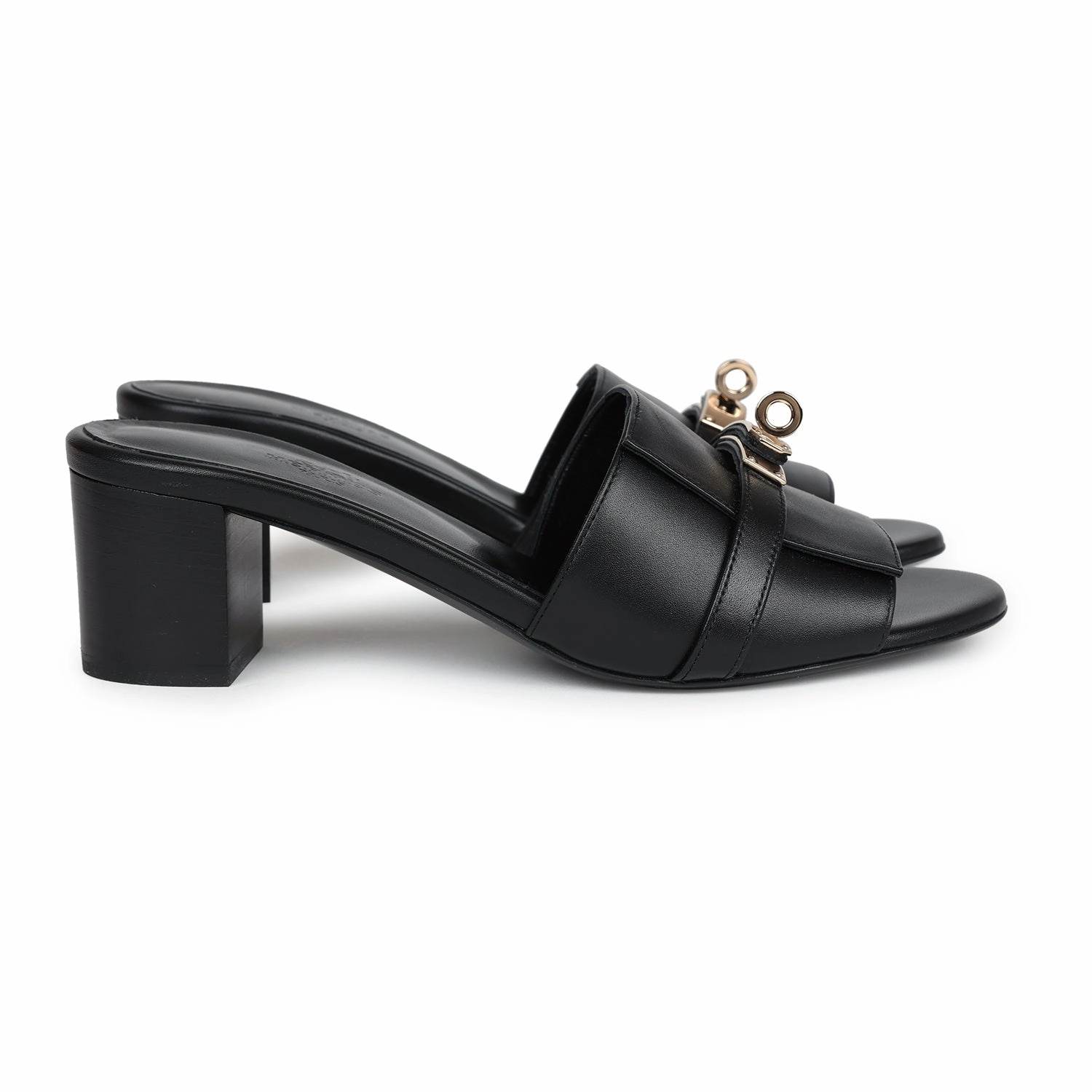 Best Sandals In Jamaica Hermes Gigi 50 Sandals 37.5 EU Black Calfskin Permabrass Hardware