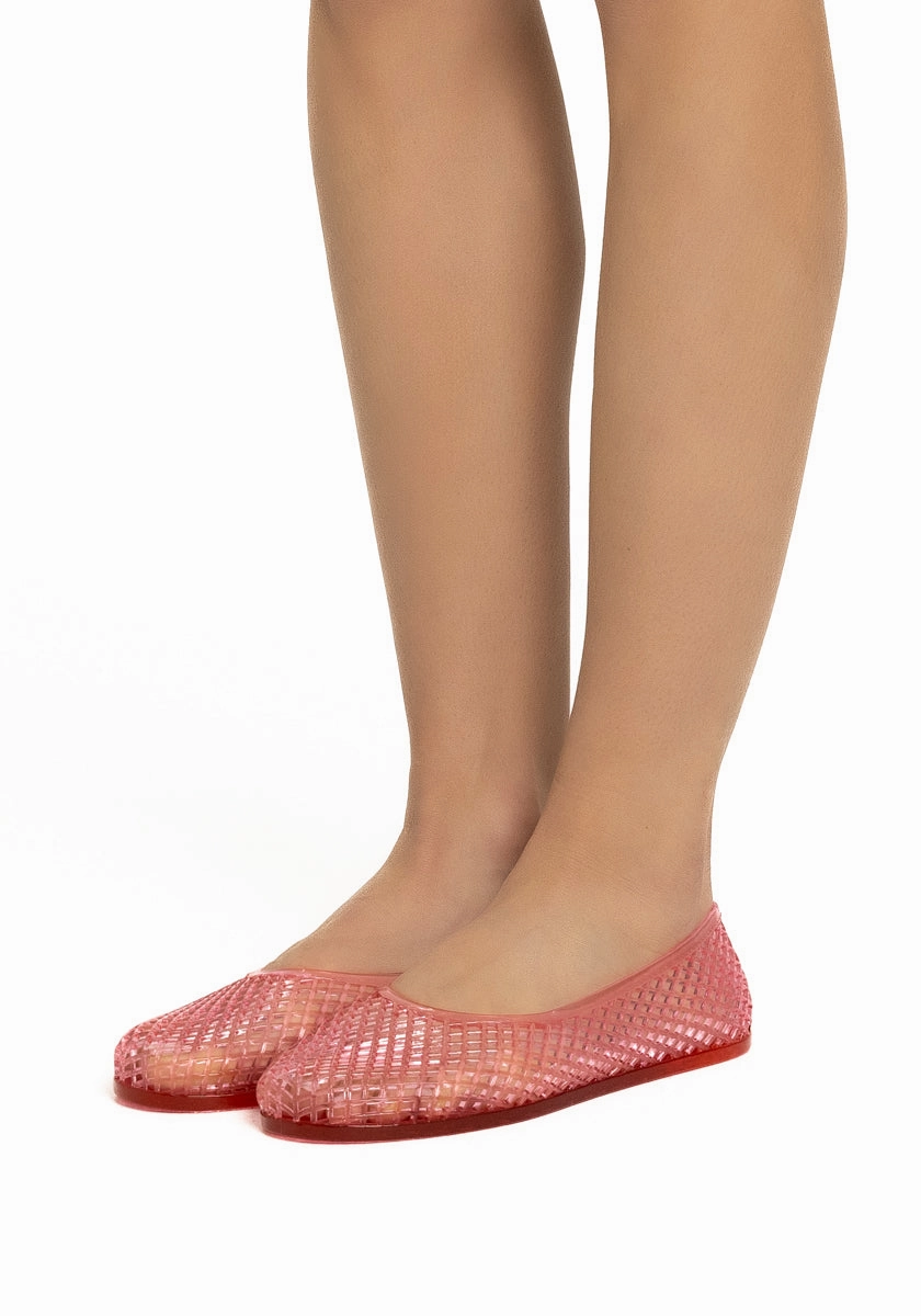 Flat Red Sandals Iro Pink