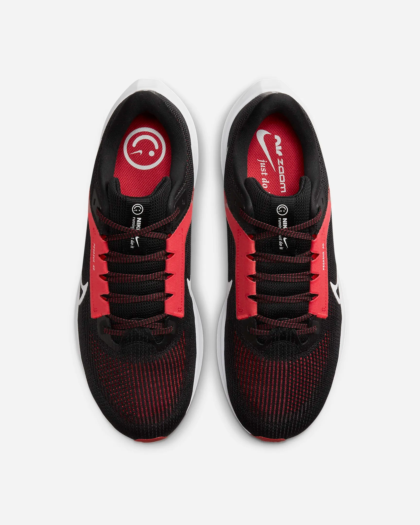 Nike Men's Pegasus 40 Shoes - Black / Light Crimson / White Nike Shoes Max
