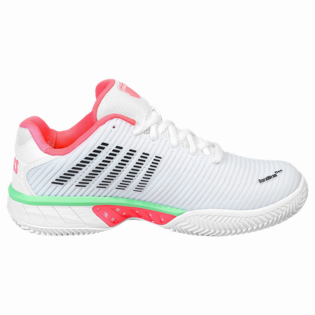 Lotto Tennis Shoes 1980s K-Swiss Women's Hypercourt Express 2 - Clay - White/Neon Pastel Pink