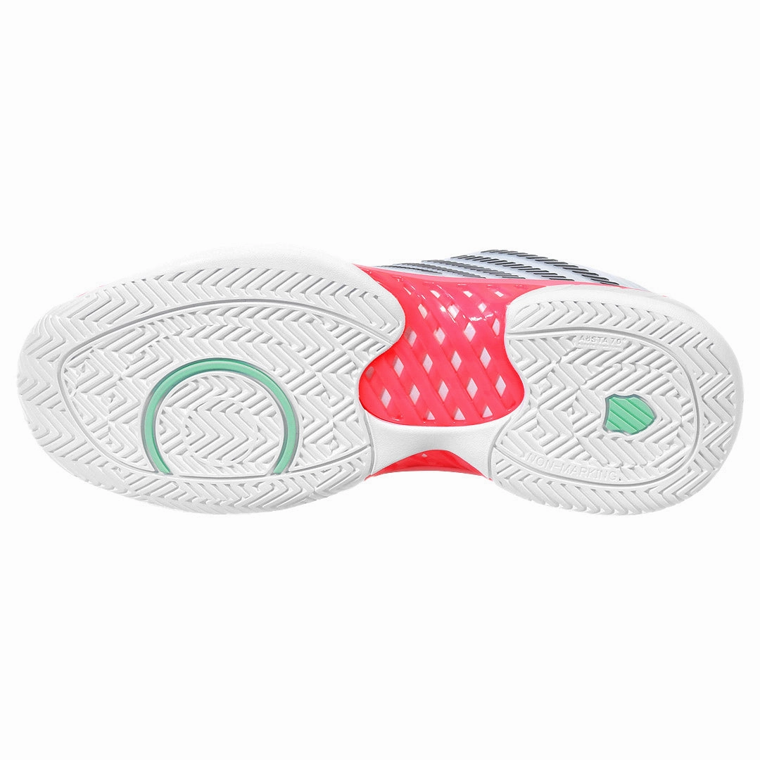 Girls Tennis Shoes K-Swiss Women's Hypercourt Express 2 - White/Neon Pastel Pink