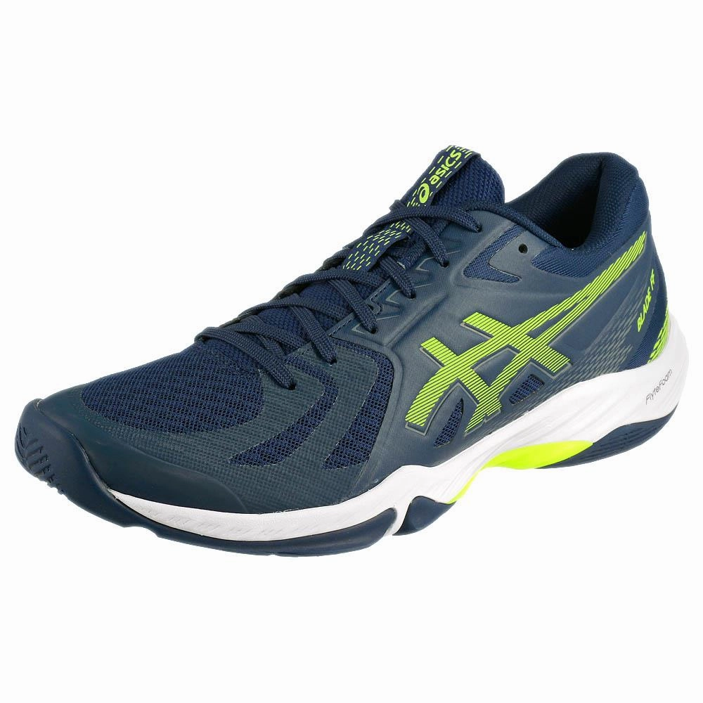 Badminton Shoe Size Guide Asics Men's Blade FF - Blue Expanse/Safety Yellow