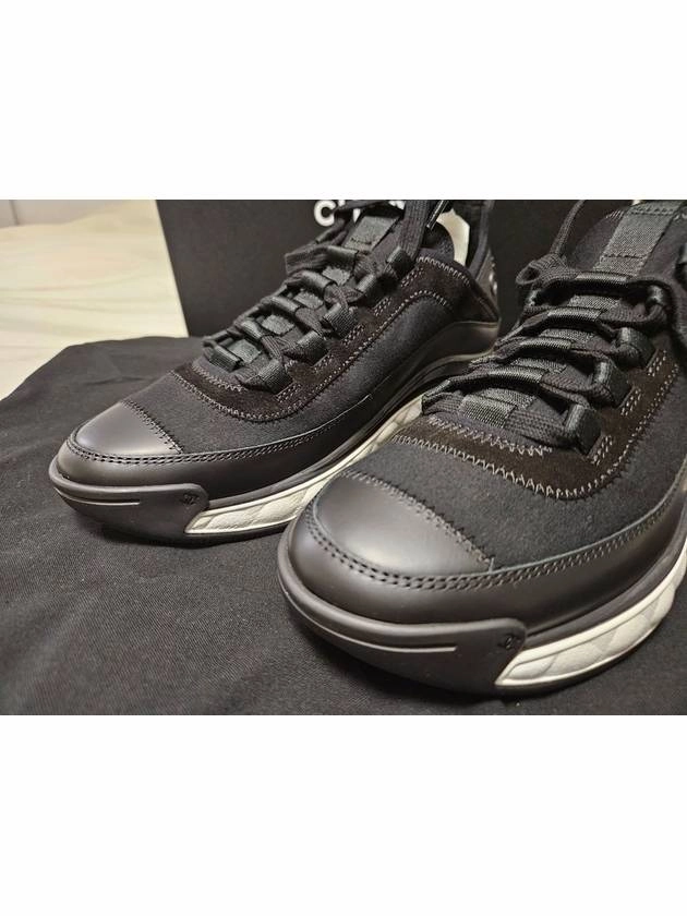 Custom Basketball Sneakers Mixed Fibers Velvet Calfskin Low Top Sneakers Black Chanel