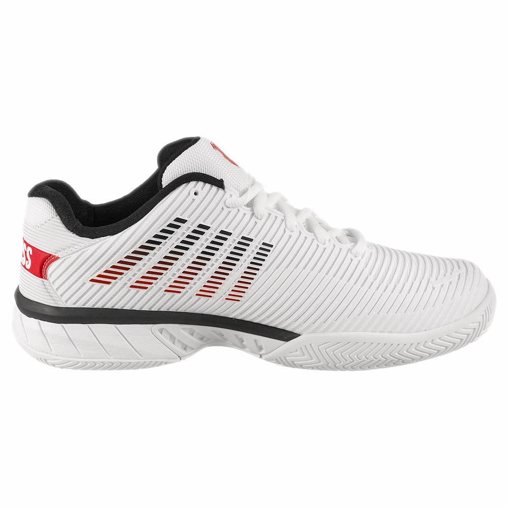 Prince Venom Tennis Shoes K-Swiss Men's Hypercourt Express 2 - 2E Width - White/Mars Red