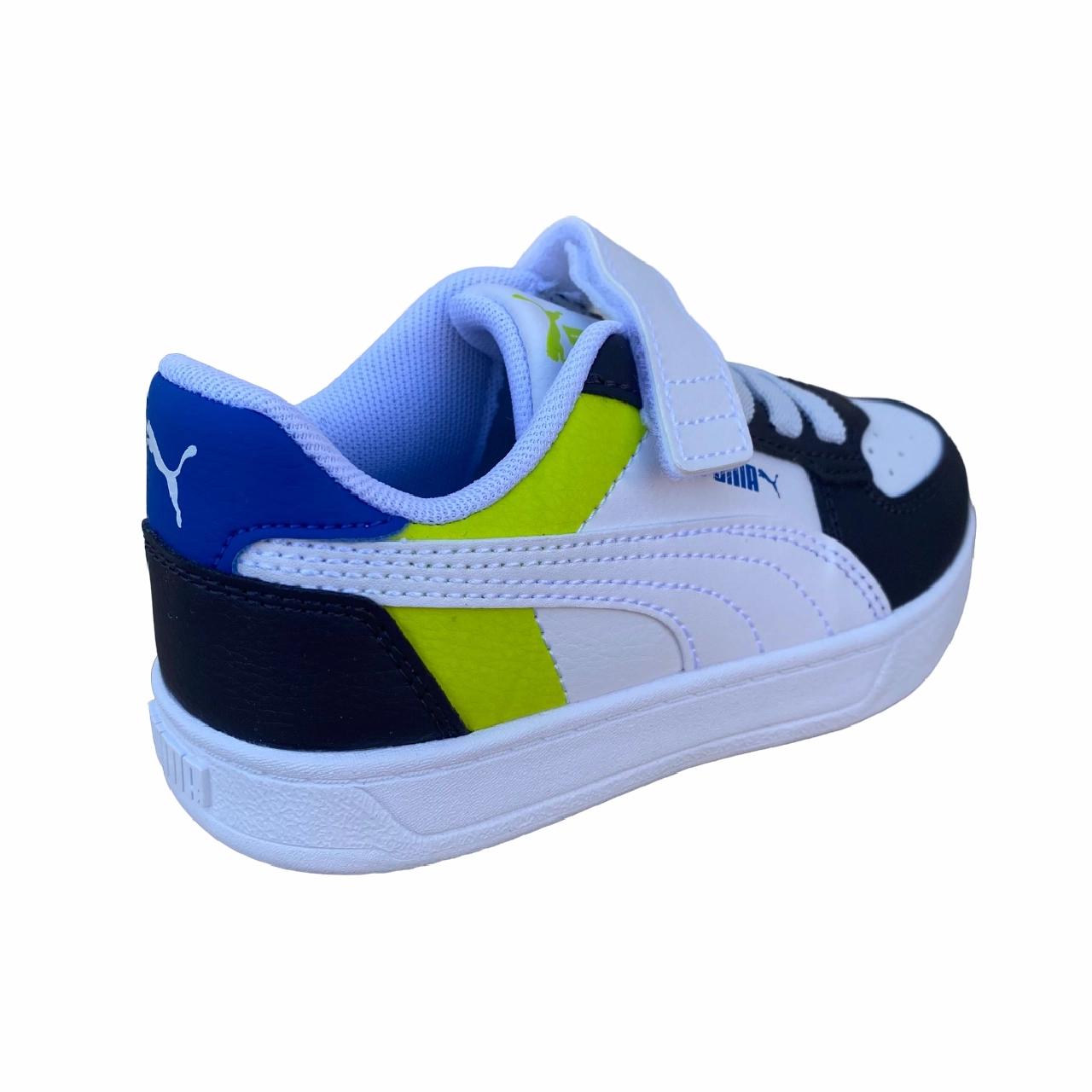 Puma scarpa sneakers da bambino Caren 2.0 Block 394462-03 bianco-carbone-lime Gyms Near Me Sneakers