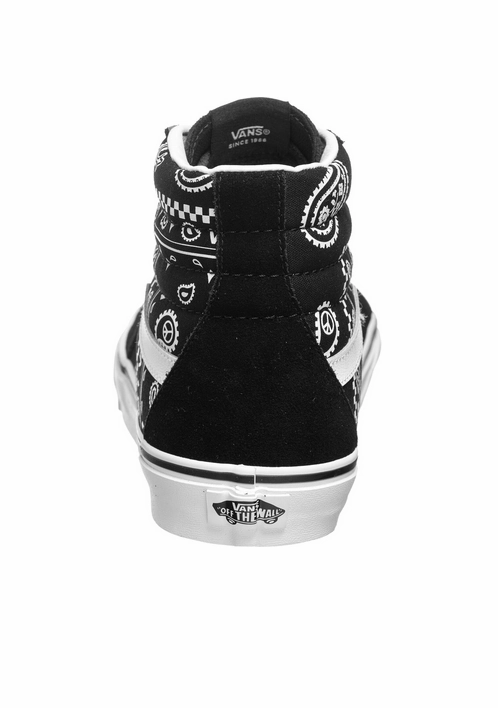 Vans scarpa sneakers da donna Sk8-Hi Peace Paisley VN0A5JMJB0E1 nero bianco Erl Sneakers