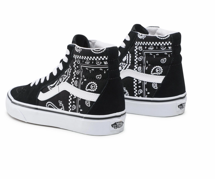 Vans scarpa sneakers da donna Sk8-Hi Peace Paisley VN0A5JMJB0E1 nero bianco Boys Dress Sneakers