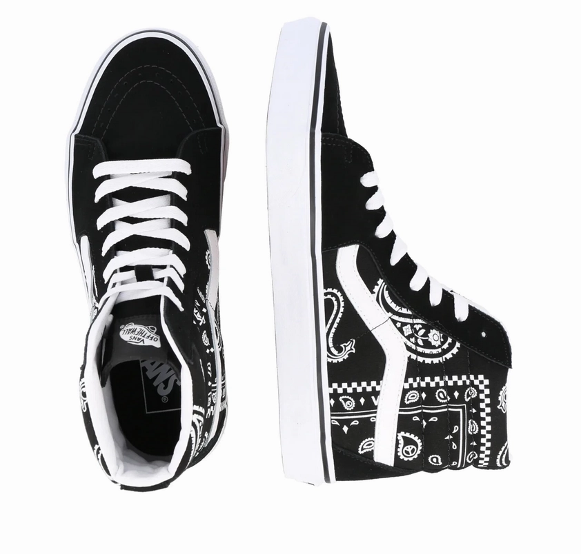 Vans scarpa sneakers da donna Sk8-Hi Peace Paisley VN0A5JMJB0E1 nero bianco Funky Sneakers