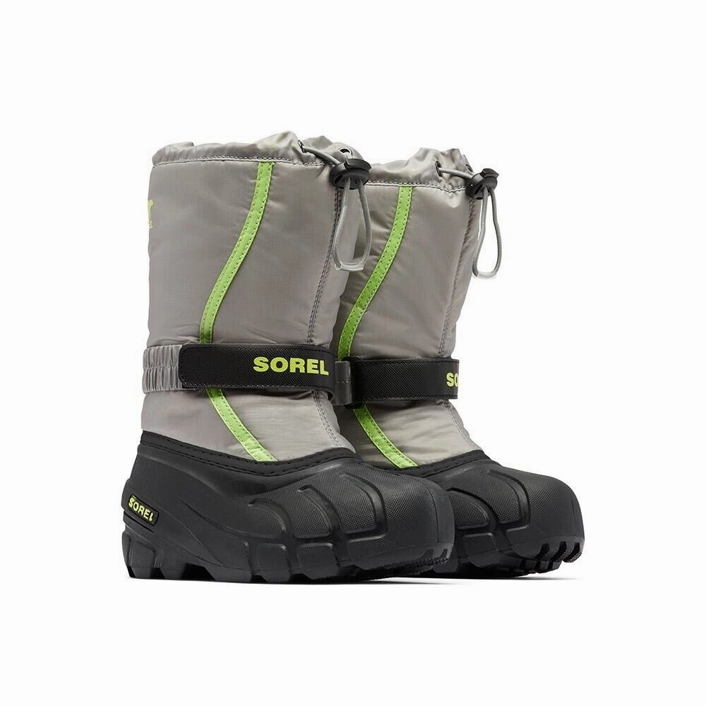 Commuter Bike Shoes Waterproof Sorel Flurry 1855252-062 Kids Gray Black Waterproof Mid Calf Snow Boot ZPO2871