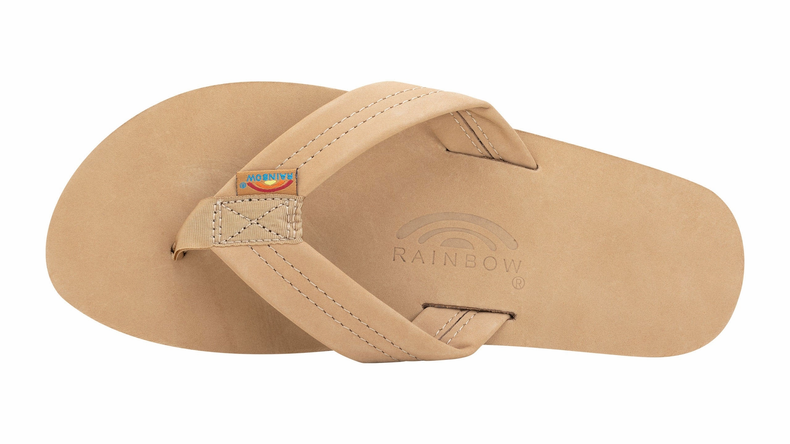 Rainbow Single Layer Leather Sandal-Sierra Brown Comfortable Sandals Stylish