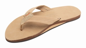 Beachy Sandals Rainbow Single Layer Leather Sandal-Sierra Brown