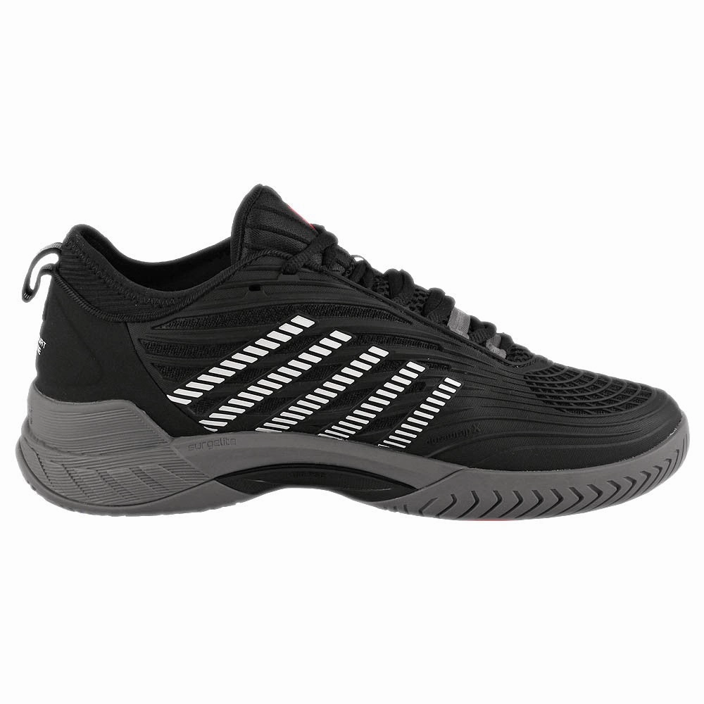 K-Swiss Men's Hypercourt Supreme 2 - Black/Steel Gray And White Tennis Shoes