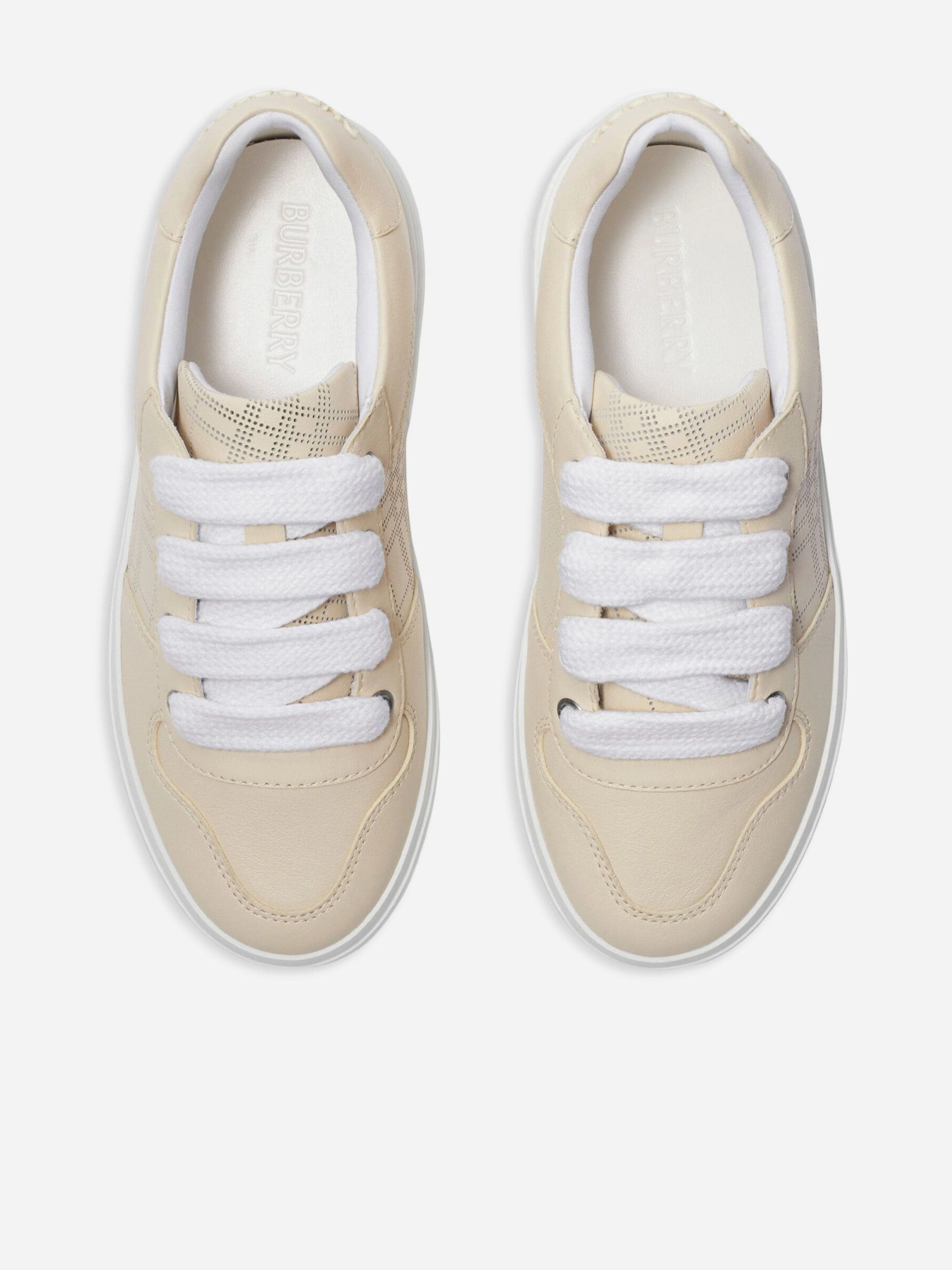 Suede Waterproof Shoe Spray Burberry Kids Noah Trainers in Beige