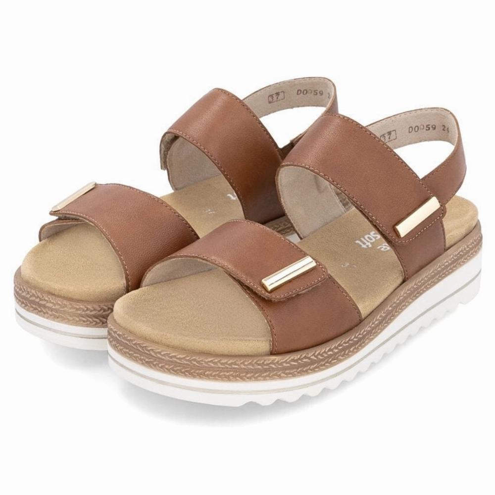 Summer Sandals Wedge Heels Remonte Jocelyn 59 Muskat Leather Sandal (Women's)