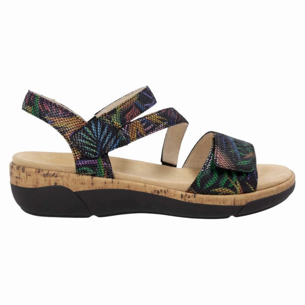 Beach Sandals Remonte Jocelyn 60 Black Multi Leather Sandal (Women's)