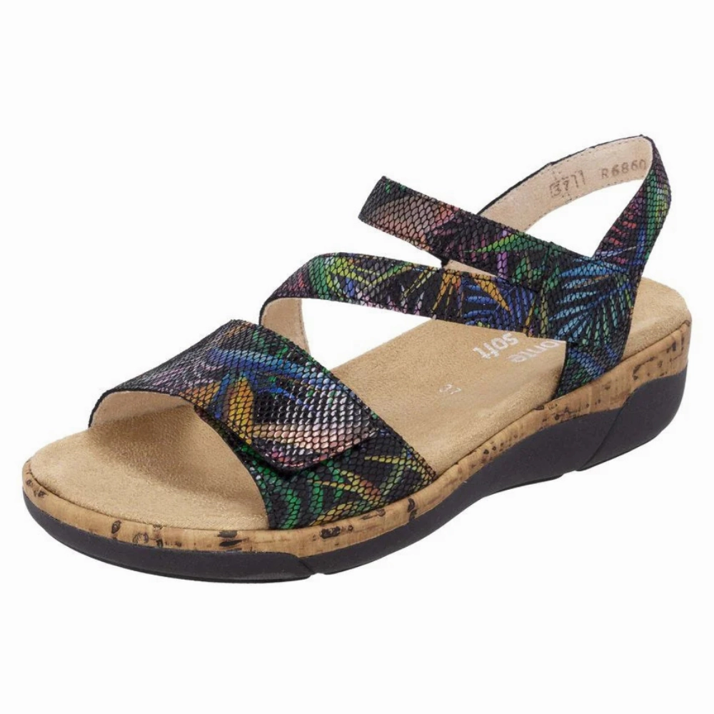 Sandals Resorts Montego Bay Jamaica Remonte Jocelyn 60 Black Multi Leather Sandal (Women's)
