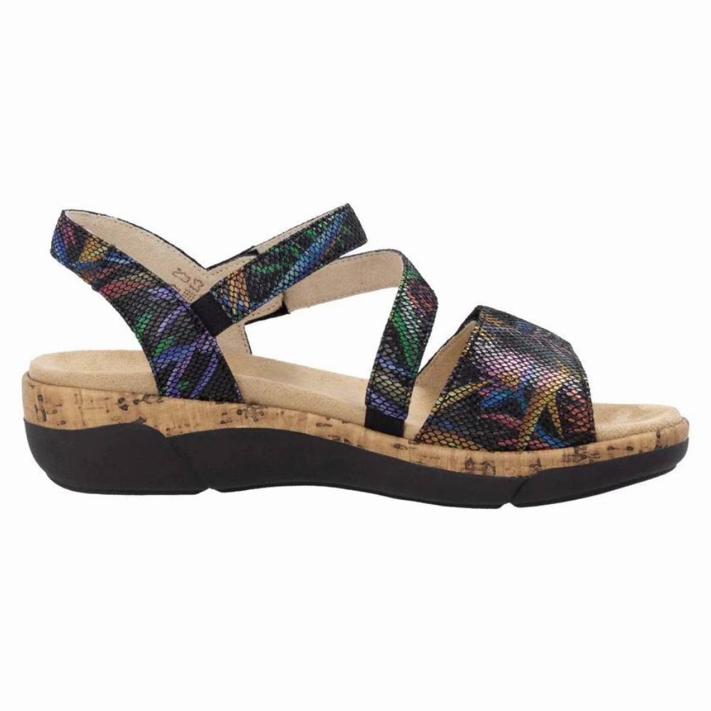 St Vincent Sandals Remonte Jocelyn 60 Black Multi Leather Sandal (Women's)