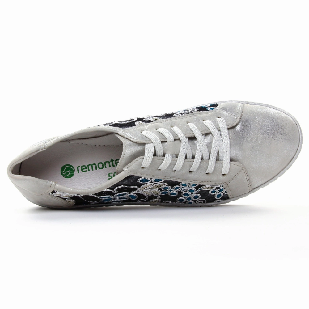 NULL  Black Leather Tennis Shoes Remonte Kaja 04 Frost/Tuerkis Sneaker (Women's)