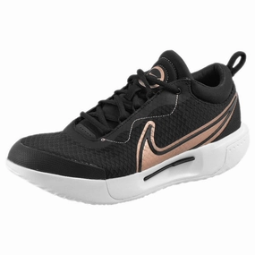 Nike Women's Court Zoom Pro - Black/Metallic Red Cult Tennis Shoes