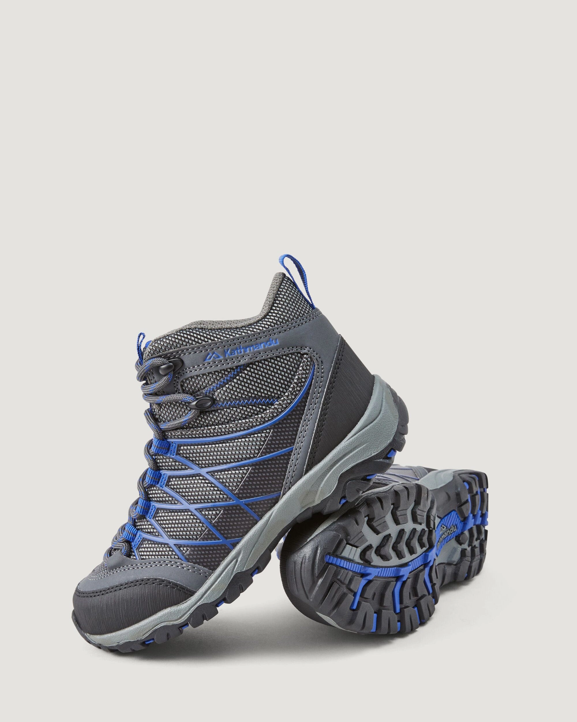 Messey Mid Kids' Unisex Boots v2 - Grey/Blue Rock Hiking Shoes