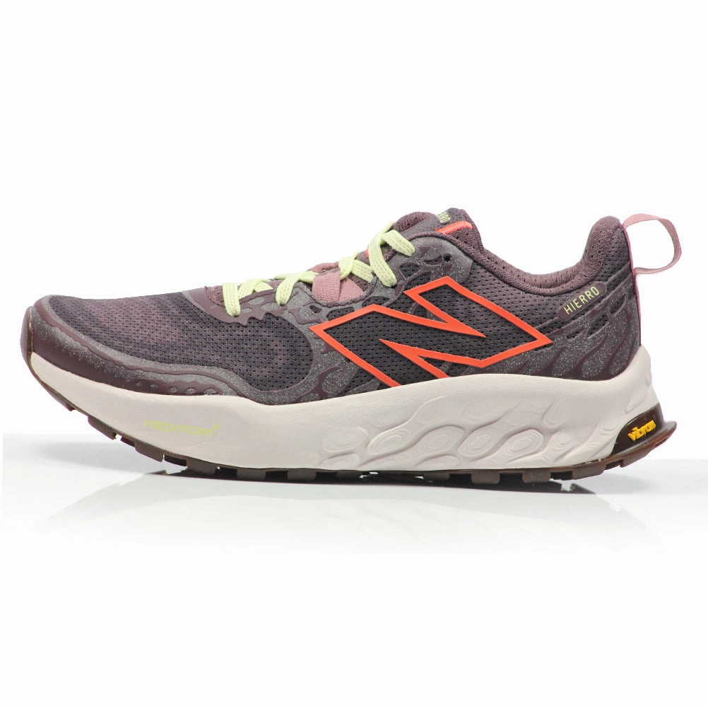 New Balance Fresh Foam X Hierro v8 Women's Trail Shoe - Licorice/Gulf Red/Pink Granite How To Lace Up Running Shoes
