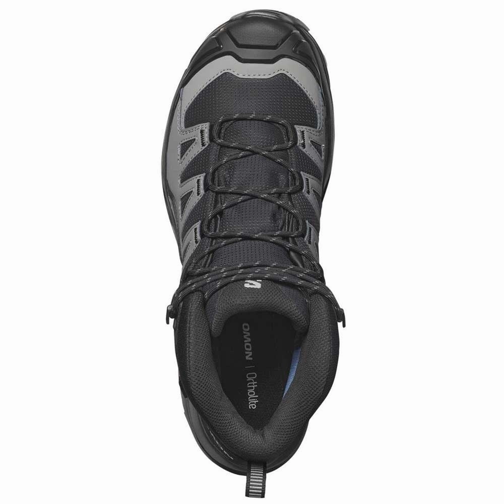 Peaks Hiking Shoes Salomon X Ultra 360 Mid Gore Tex Men's Hiking Boot Black Grey