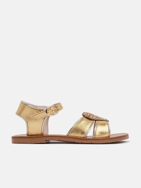 Work Sandals Sophia Webster Girls Leather Amora Sandals in Gold