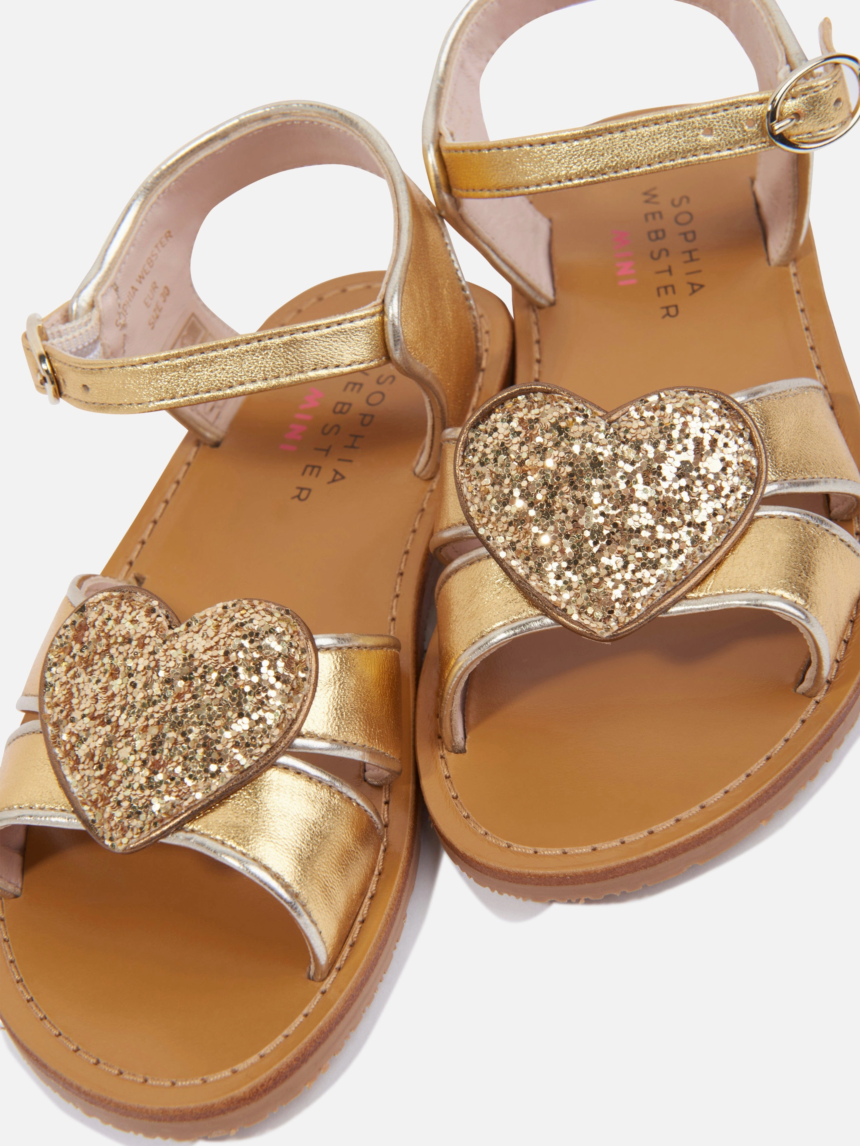 Width Wide Sandals Sophia Webster Girls Leather Amora Sandals in Gold