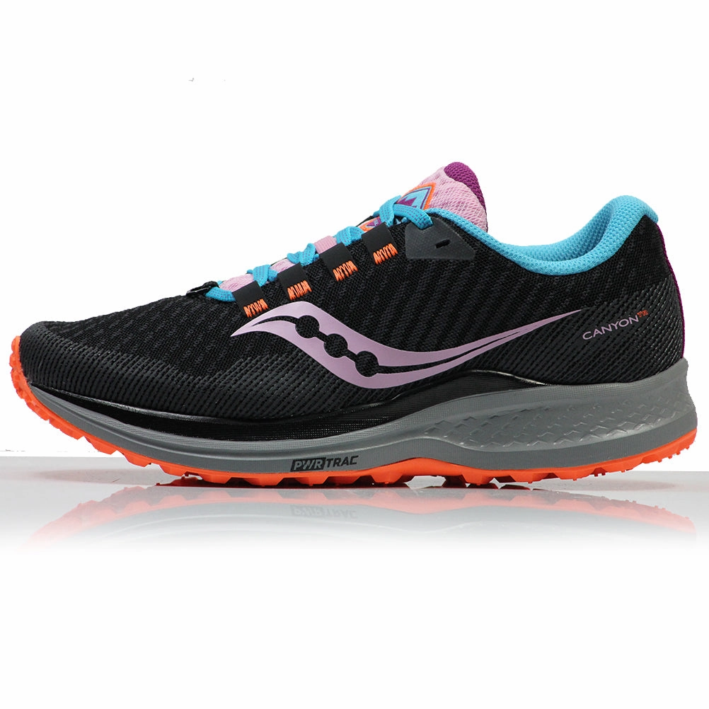 Saucony Canyon TR Women's Trail Shoe - Black/Future Running Shoes With Excellent Arch Support