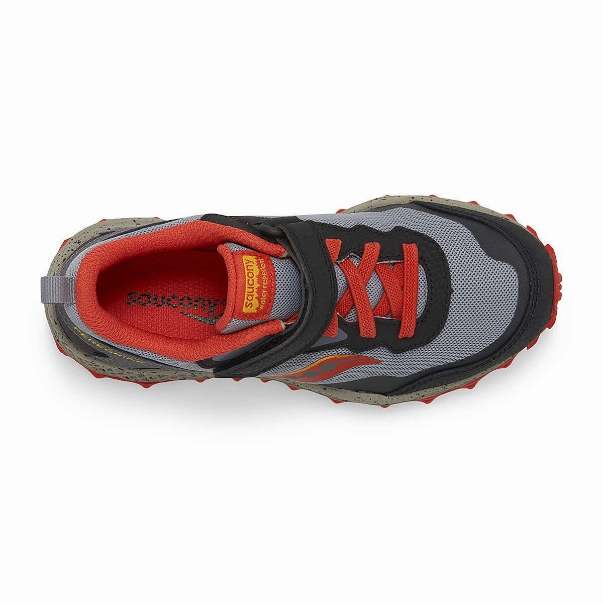 Waterproof Silicone Shoe Covers Saucony Peregrine KDZ A/C 58992K Kids Gray Red Trail Running Shoes ZOGG59
