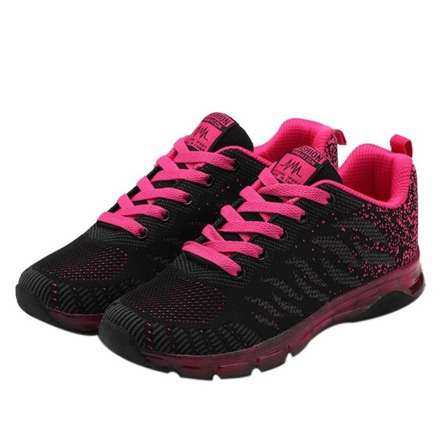 Bling Bling Tennis Shoes Comfortable Gym Sport Shoes Female Stability Athletic Fitness Sneakers Flying Woven Air Cushion Net Shoes Women Sport Shoes
