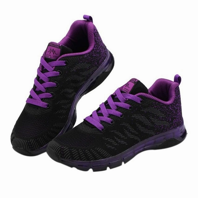 Comfortable Gym Sport Shoes Female Stability Athletic Fitness Sneakers Flying Woven Air Cushion Net Shoes Women Sport Shoes 80's Tennis Shoes