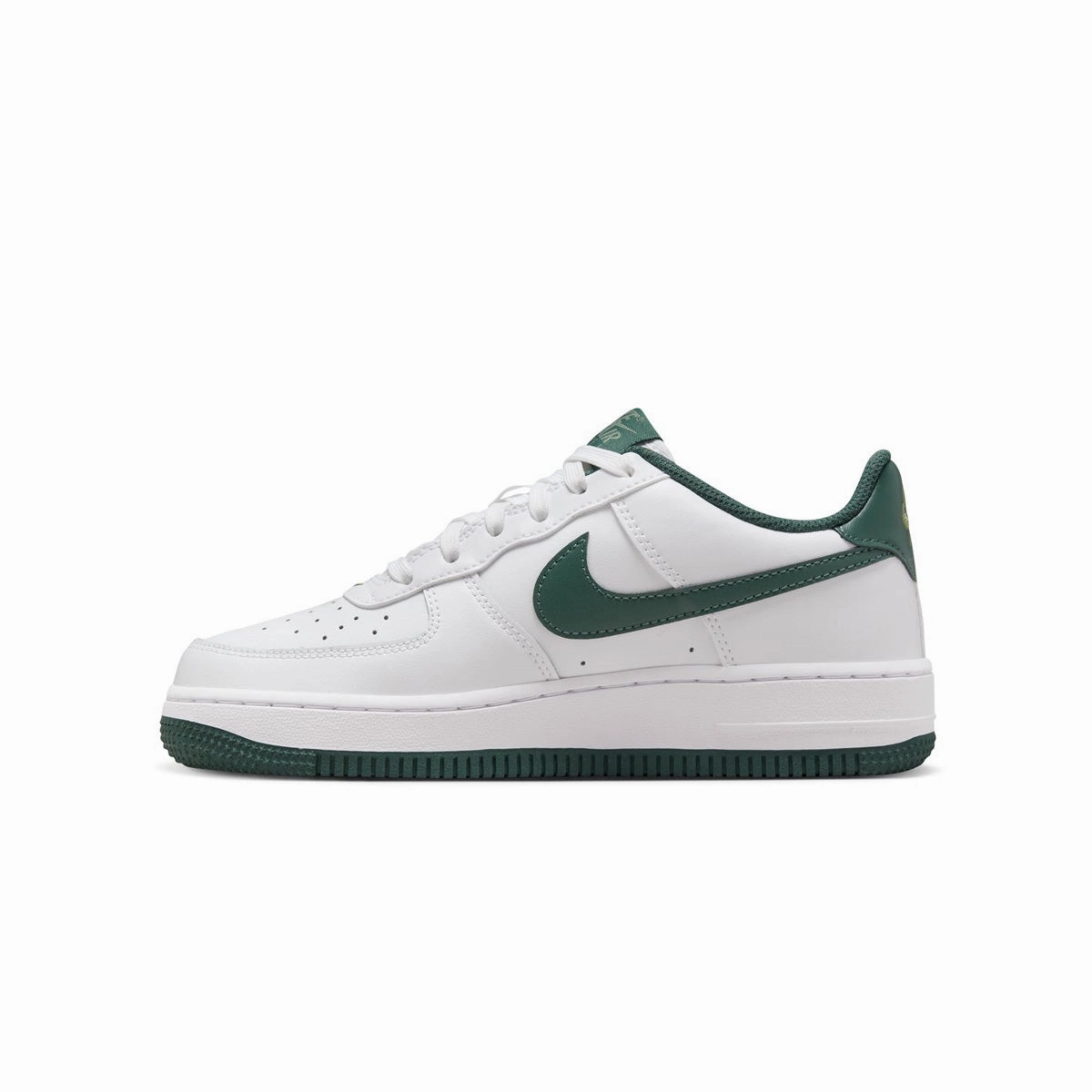 Kids Air Force 1 'White Green' Cloud Basketball Shoes