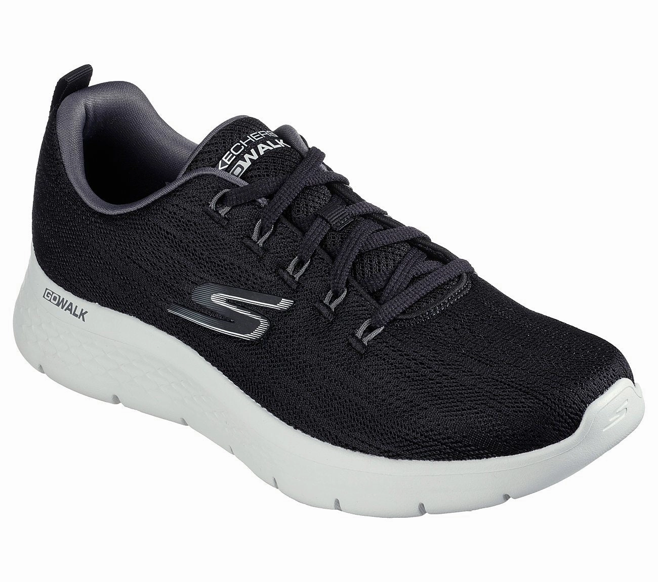 Low Heel Wedge Walking Shoe Under $50 Mary Jane Walking SKECHERS GO WALK FLEX - 216481 - BKGY