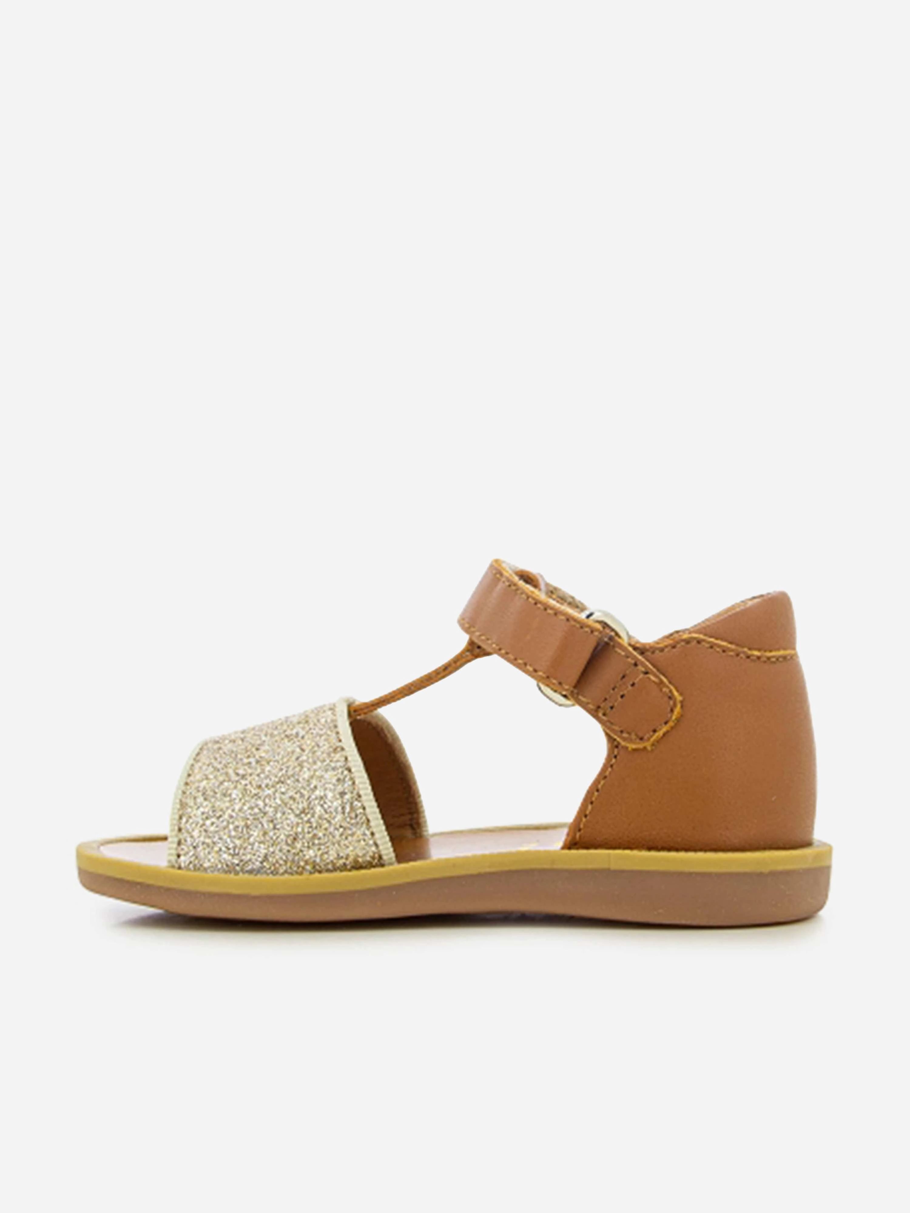 Paws Sandals Pom D'Api Girls Leather Poppy Tao Easy Sandals in Brown