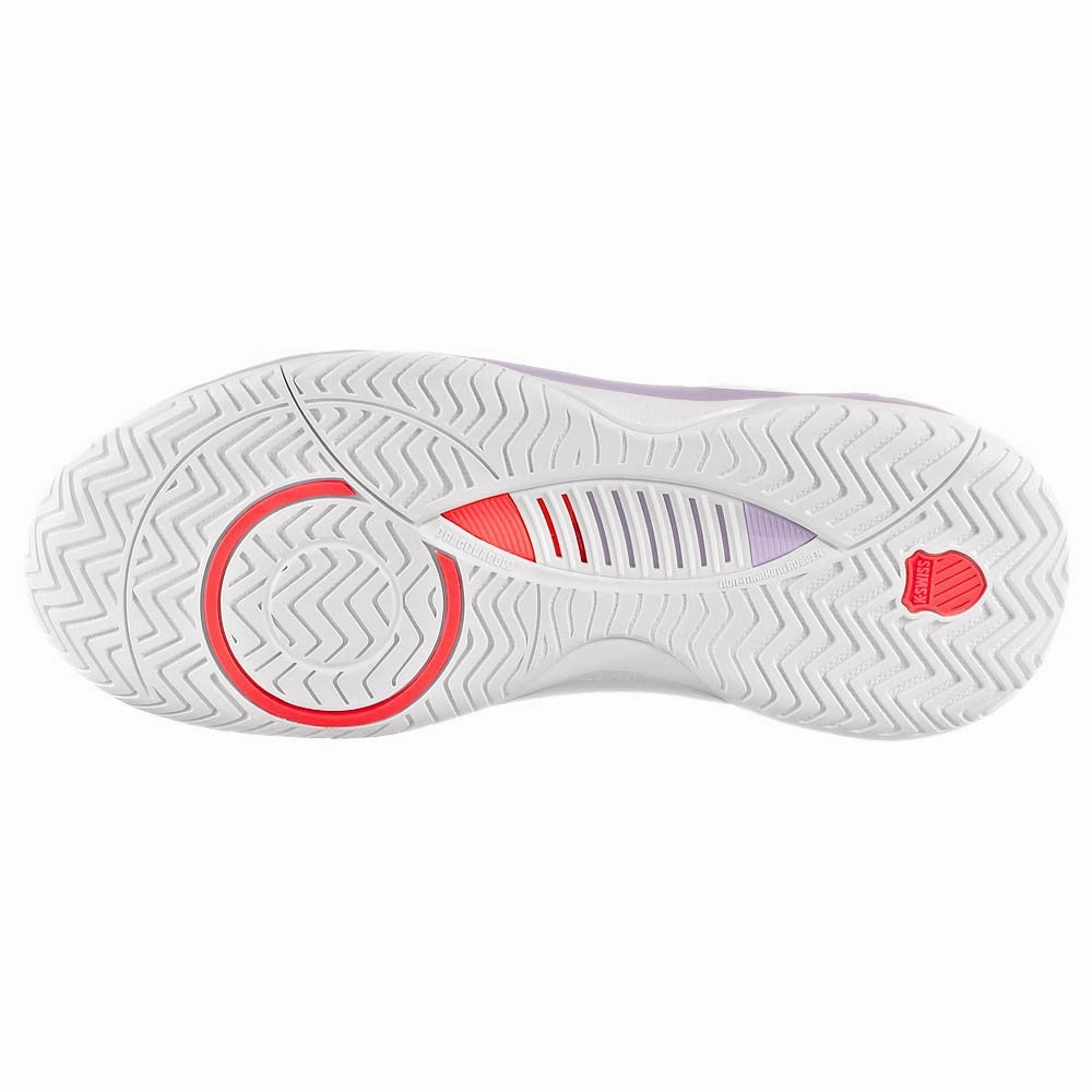 K-Swiss Women's Hypercourt Supreme 2 - White/Orchid Petal Black Dressy Tennis Shoes