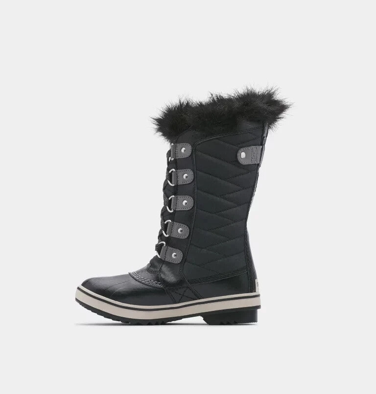 Sorel Tofino II 1690541-010 Kids Black Faux Fur Waterproof Winter Boot ZPO3003 Waterproof Shoes For Canoeing