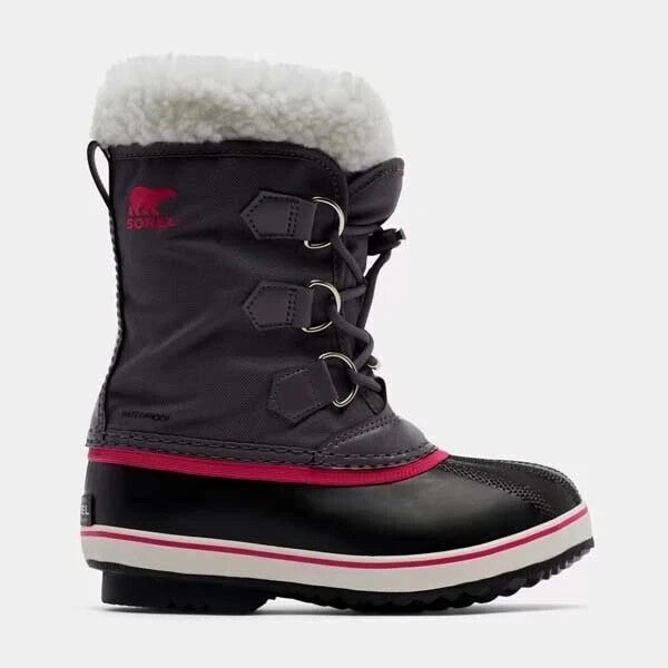 Sorel Yoot Pac NC1962-561 Kids 8 Black Sherpa Lined Waterproof Snow Boots Rock65 Dress Waterproof