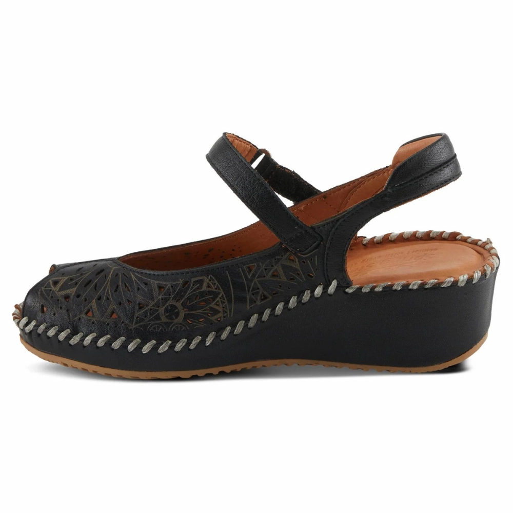 Spring Step Santonio Black Leather Sandal (Women's) Givenchy Marshmallow Sandals