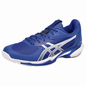 Teal Tennis Shoes Asics Men's Solution Speed FF 3 - Dark Cobalt/White