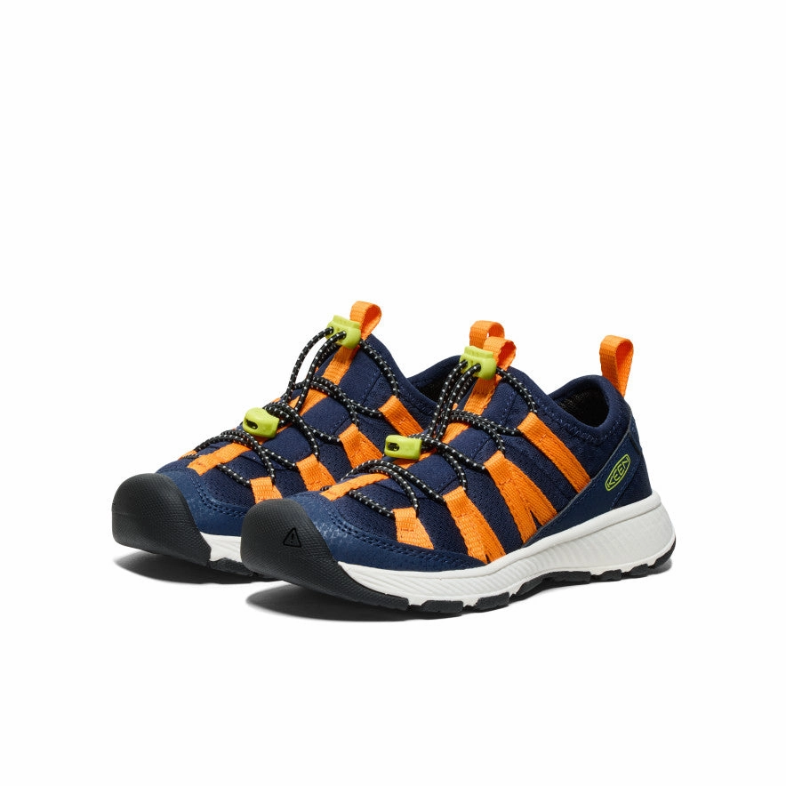 Saltzman Waterproof Hiking Little Kids' Motozoa Sneaker  |  Naval Academy/Bright Marigold