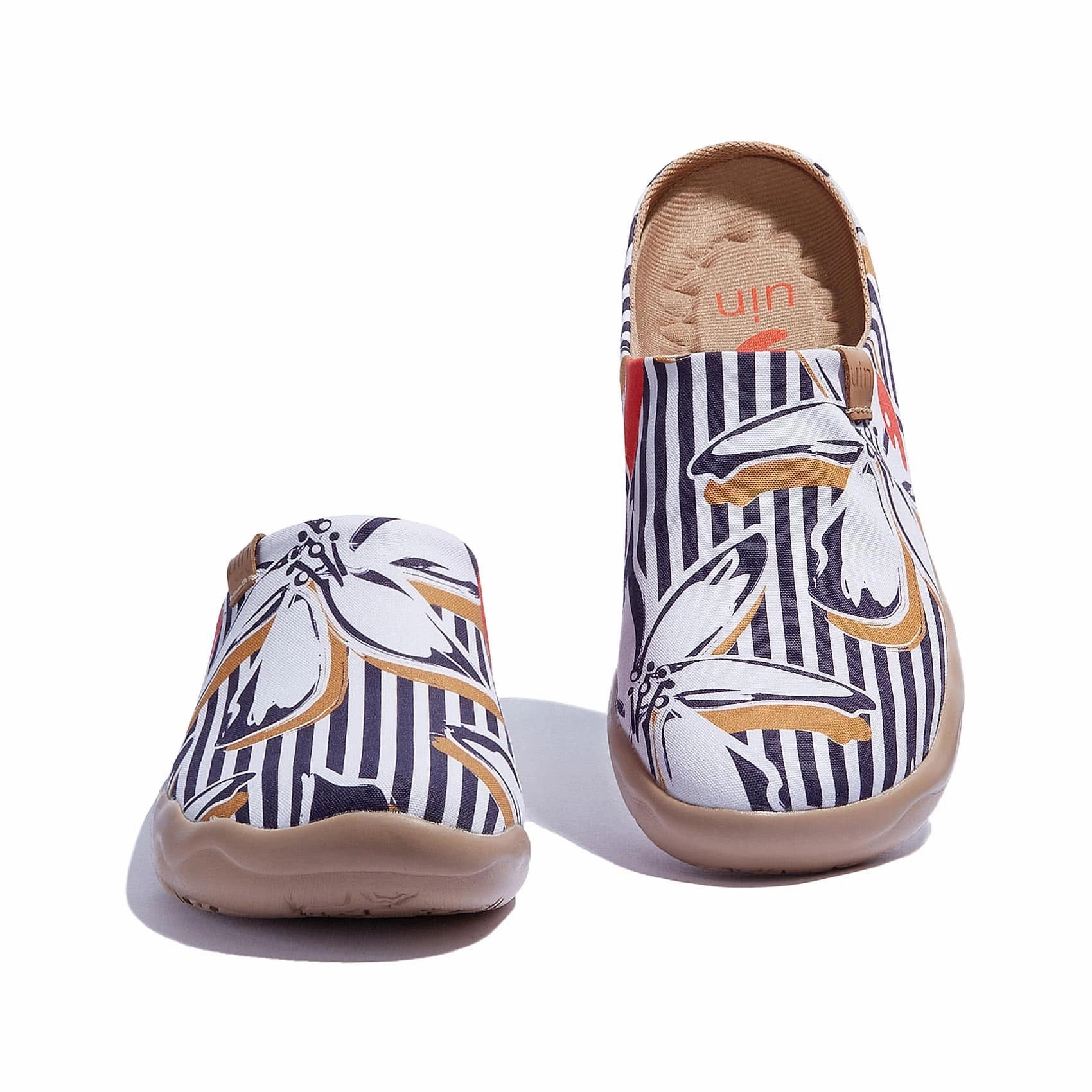 Striped Flowers Malaga Women Canvas Shoes Waterproof Spray